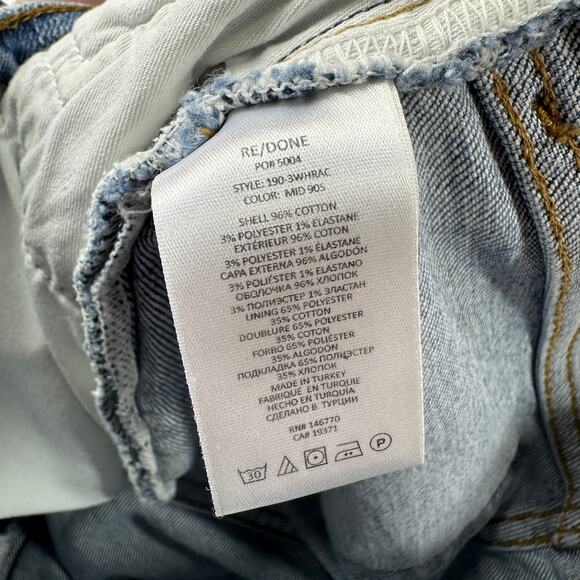 Re/Done Jeans Womens 26 Blue High Rise Ankle Crop Mid 90s Button Fly Medium Wash - Picture 6 of 15